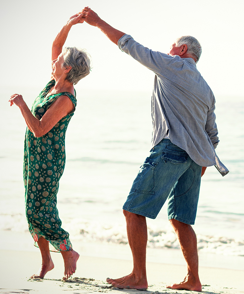 seniors dancing on the beach protected lifetime income